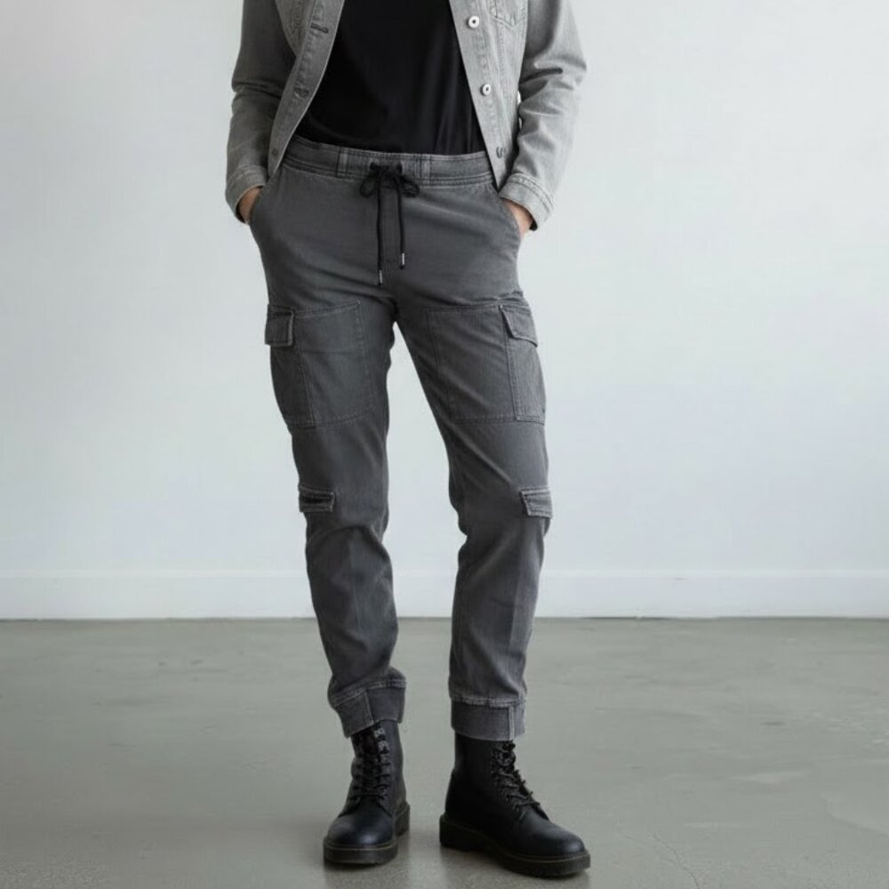 Husdon Runway Flight Pants Cargo Jeans Gray Skinny Zip Ankle Sz 26 Women's 32x26